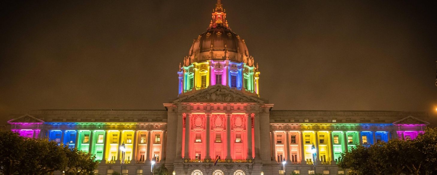 San Francisco Cityhall Lit as Rainbow